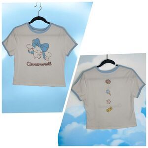 Sanrio Hybrid Cinnamoroll Embroidered Double Sided Graphic T-shirt LARGE